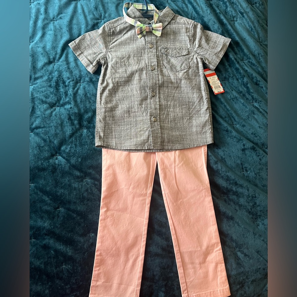 NWT! Toddler boy pants, button up shirt and bow tie